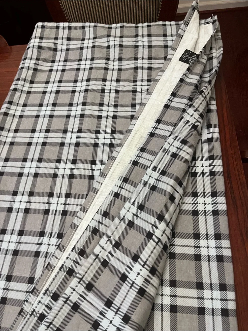 Cuddl Duds Plaid Flannel Flat Sheet- Gray, blue, Black